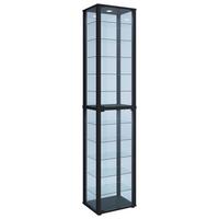 Vitrina Kavisa, Črna - črna, Moderno, umetna masa/steklo (50/227/38cm) - MID.YOU