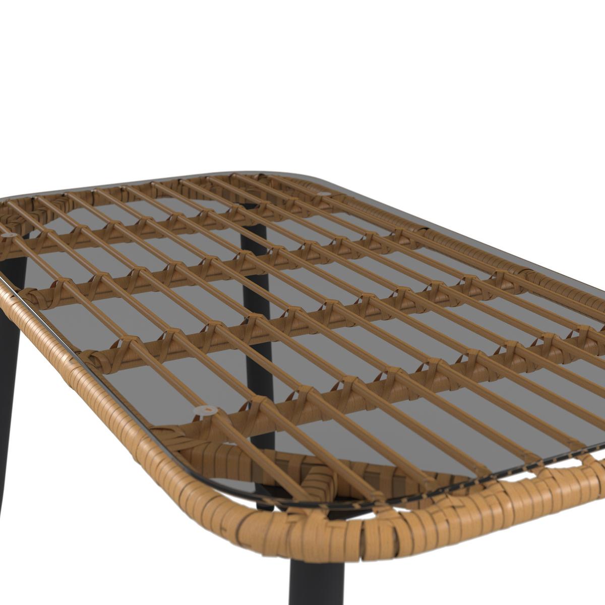 KOMPLET MEBLI TARASOWYCH NIZZA - beżowy/kolor naturalny, Modern, tworzywo sztuczne/metal (187/67/65cm) - Ambia Garden