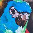 Bild Parrot Multicolor ca.140x45x4cm - Blau/Rot, MODERN, Holz/Textil (140/45/4cm) - Bessagi Home Bild Parrot Multicolor ca.140x45x4cm - Blau/Rot, MODERN, Holz/Textil (140/45/4cm) - Bessagi Home