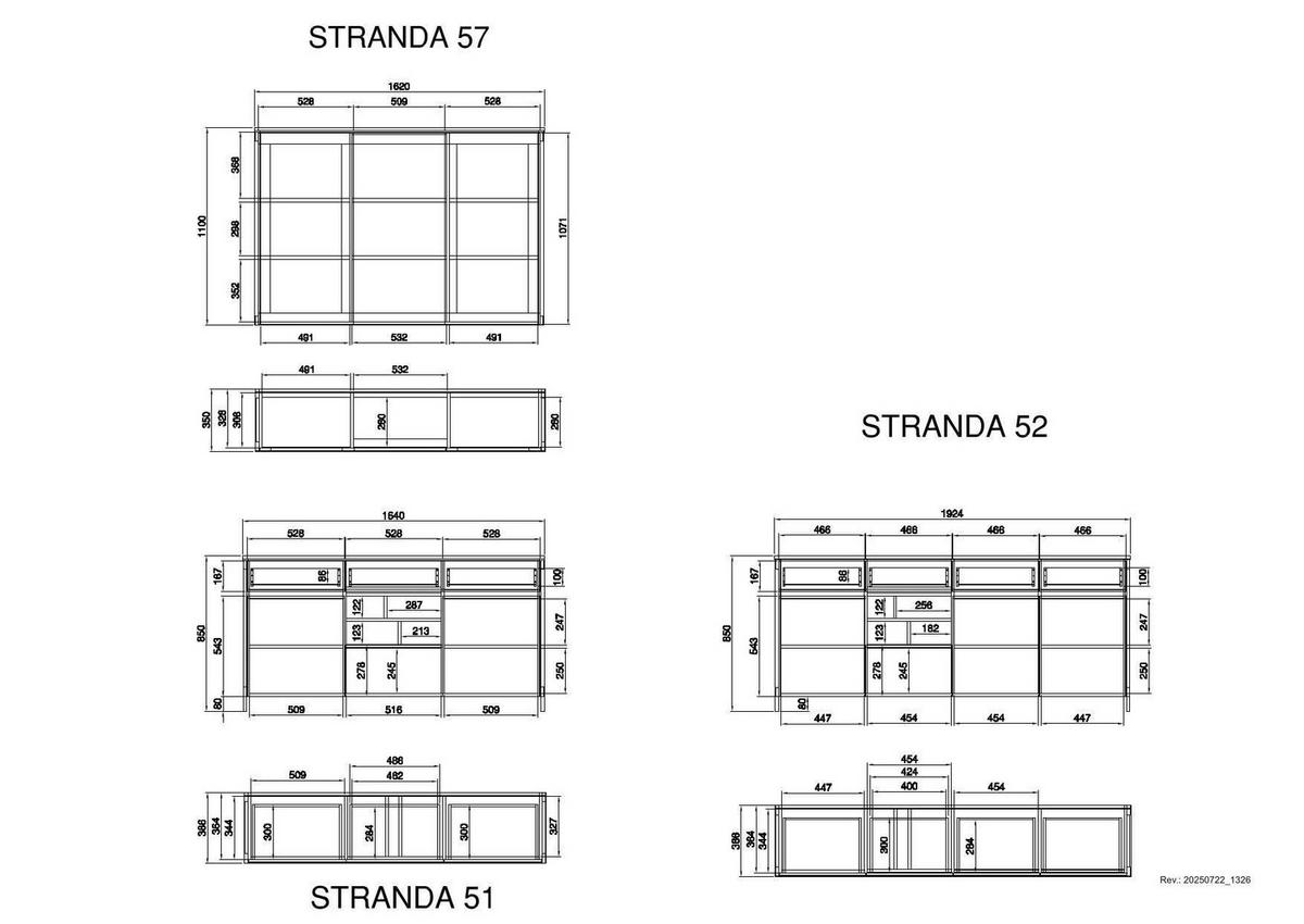 WOHNWAND STRANDA - Eichefarben/Weiß, Design, Holzwerkstoff - MID.YOU