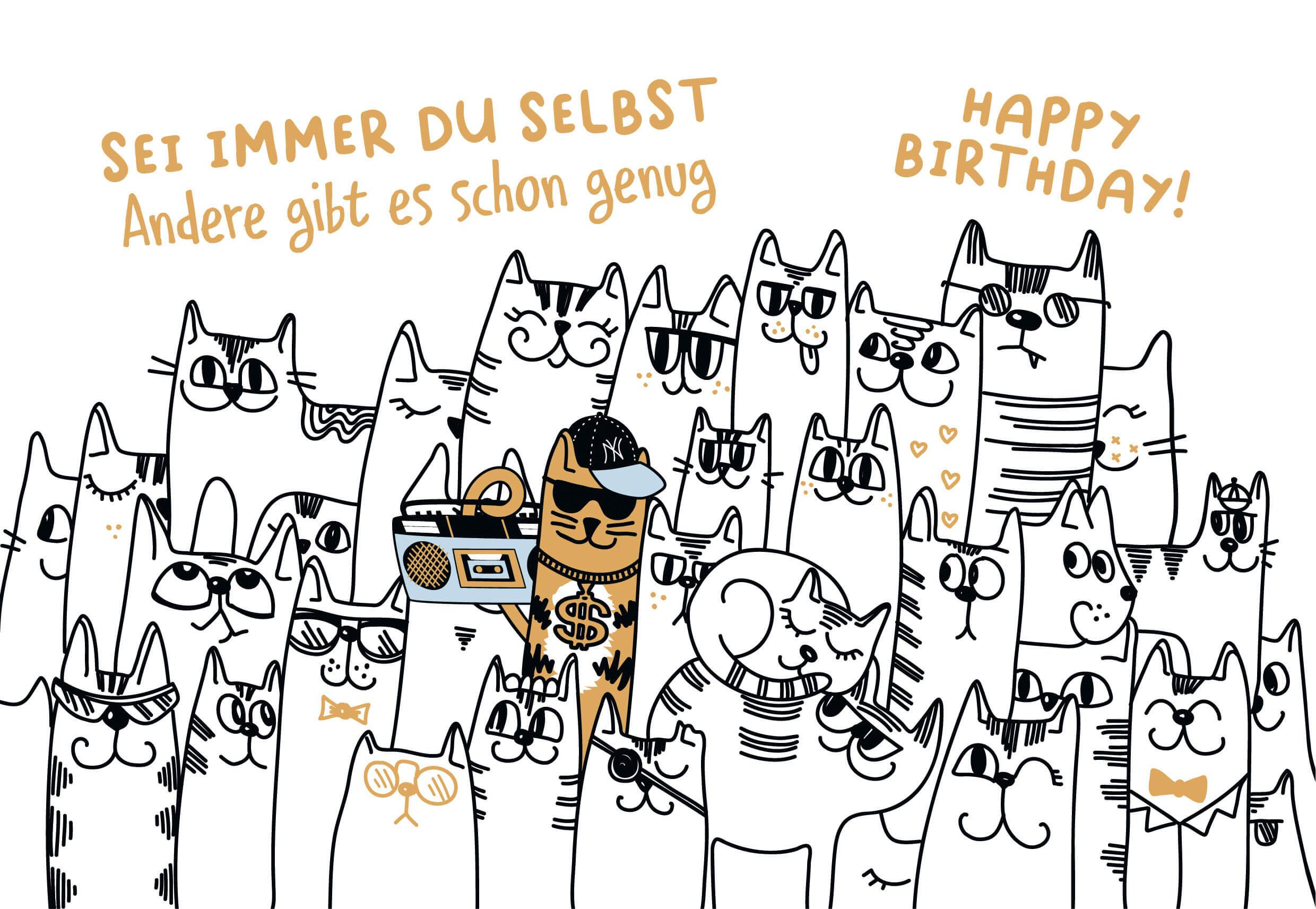 Glückwunschkarte Edelschwarz Multicolor - Basics, Papier (18/13cm)