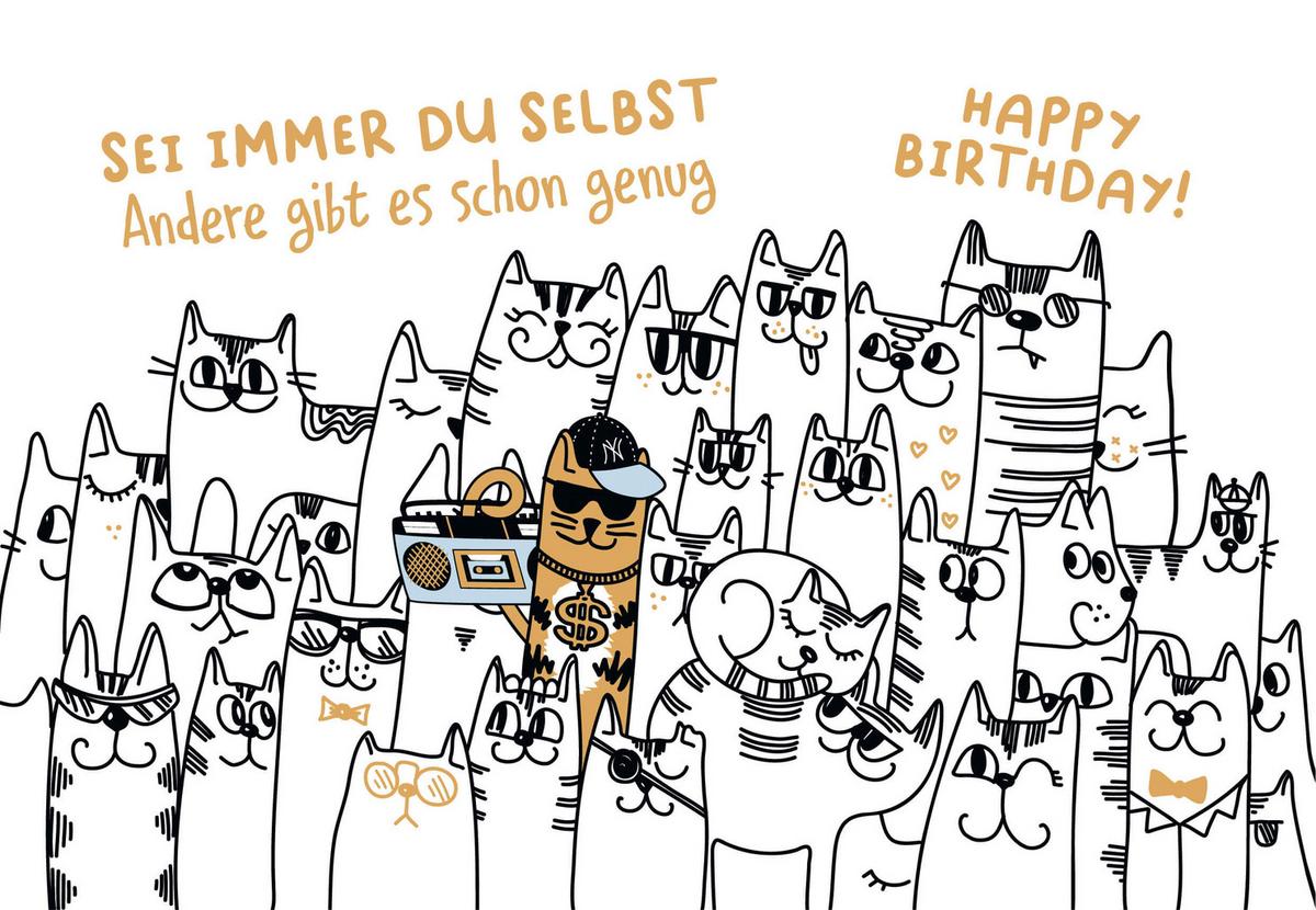 Glückwunschkarte Edelschwarz Multicolor - Basics, Papier (18/13cm)