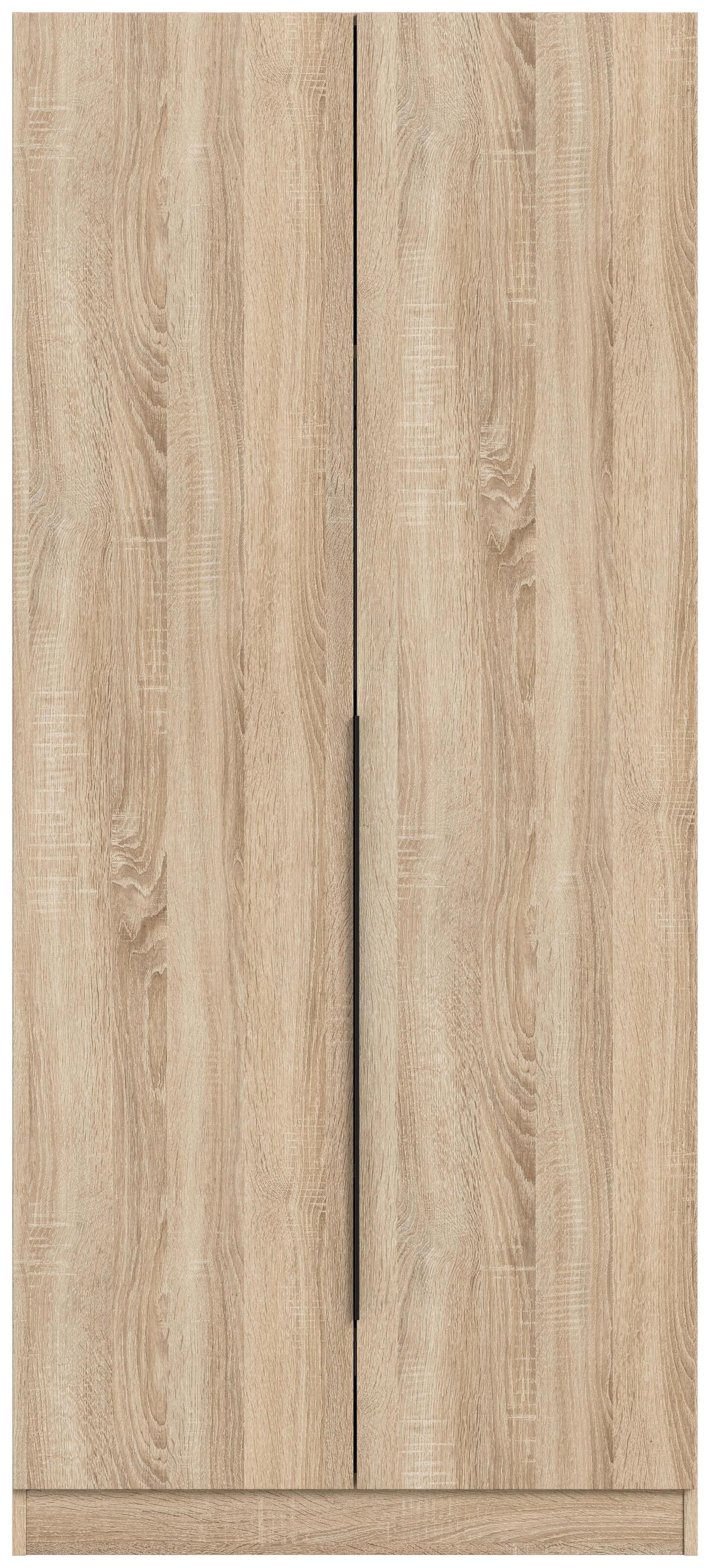 Drehtürenschrank KOPENHAGEN ca.80x181x52cm Sonoma Eiche - Schwarz/Sonoma Eiche, MODERN, Holzwerkstoff/Kunststoff (80/181/52cm) - MID.YOU