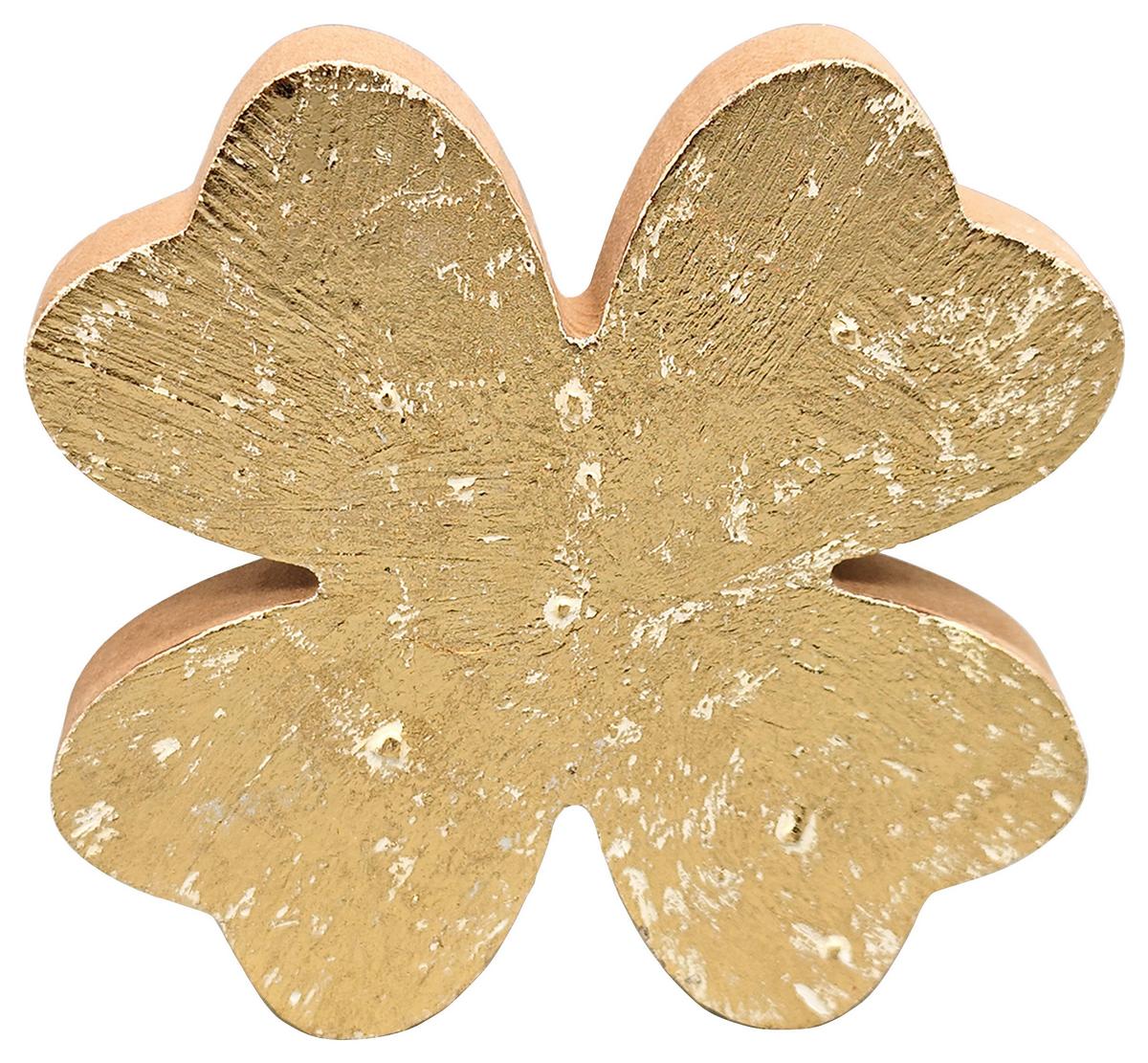 Glücksbringer Lucky Goldfarben - doré, Konventionell, matériau de bois (13/13/1,5cm) - Mömax