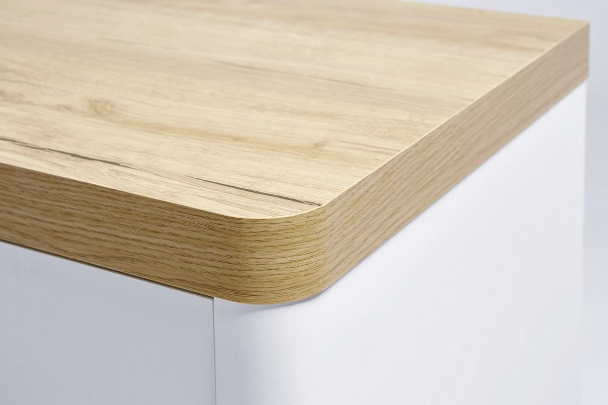 STOLIK NA LAPTOP CU-LIBRE 80 - kolor dębowy/biały, Design, materiał drewnopochodny/metal (79/44/76cm)