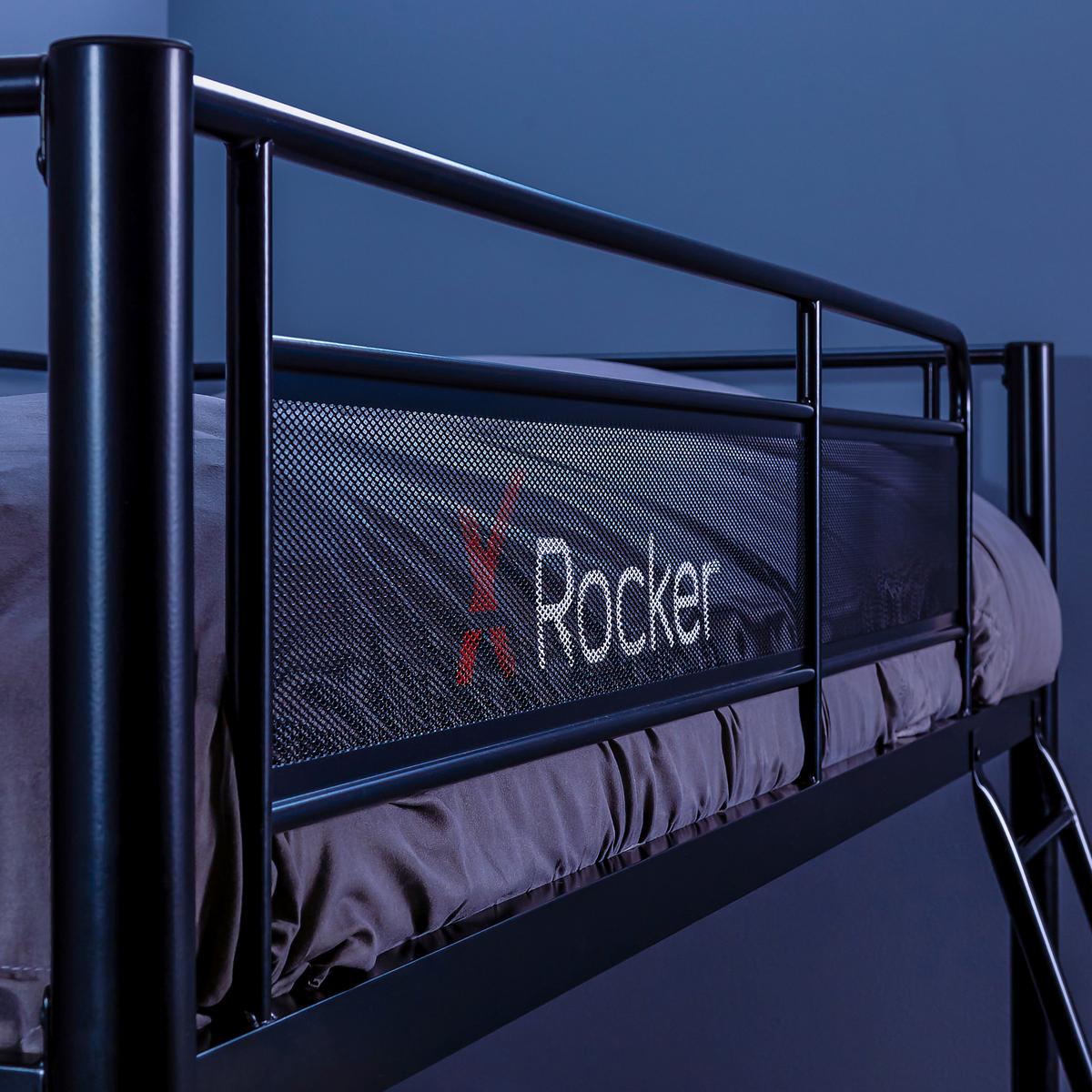 Hochbett HQ High Slepper ca. 90x190cm Schwarz - Schwarz, MODERN, Metall (90/190cm) - X Rocker