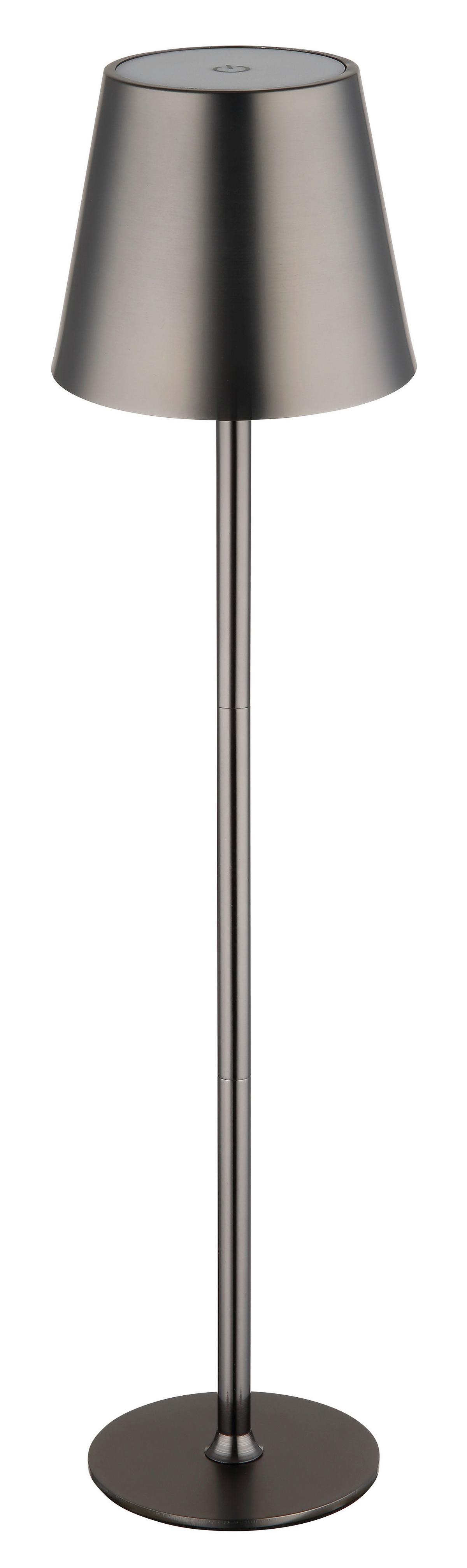 AKKU-TISCHLEUCHTE 58438GM VANNIE - Weiss/Schwarzchrom, Konventionell, Kunststoff/Metall (11,2/47cm) - Globo