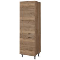 Geschirrschrank Structura Eiche dunkel - Eiche dunkel/Schwarz, MODERN, Holzwerkstoff/Metall (60/216,6/58cm) - Nobilia