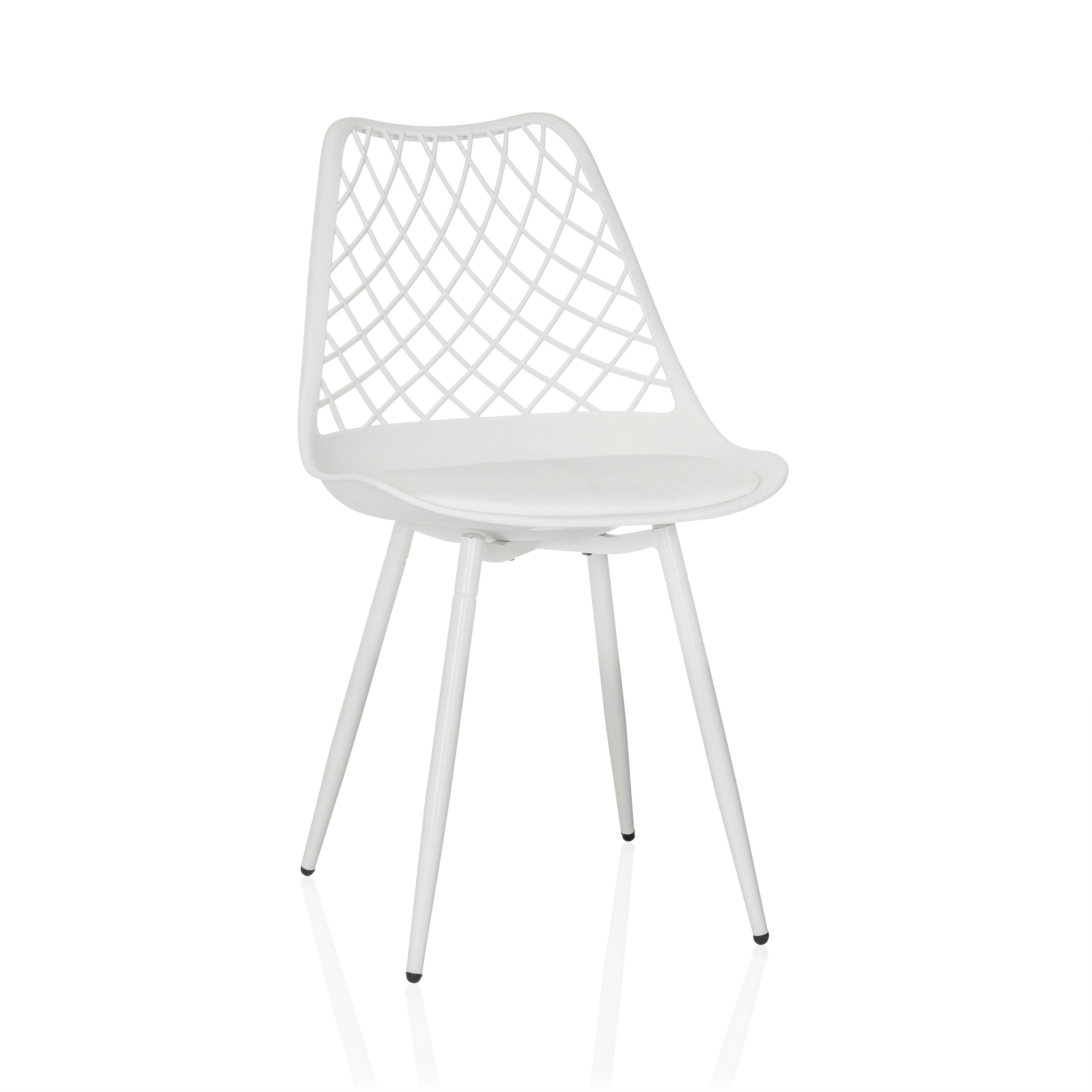 Vrtni Stol Begio S, Bela - bela, Moderno, kovina/umetna masa (48/83/57cm) - MID.YOU