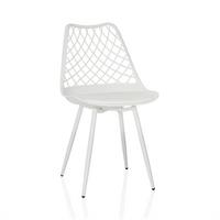 Vrtni Stol Begio S, Bela - bela, Moderno, kovina/umetna masa (48/83/57cm) - MID.YOU