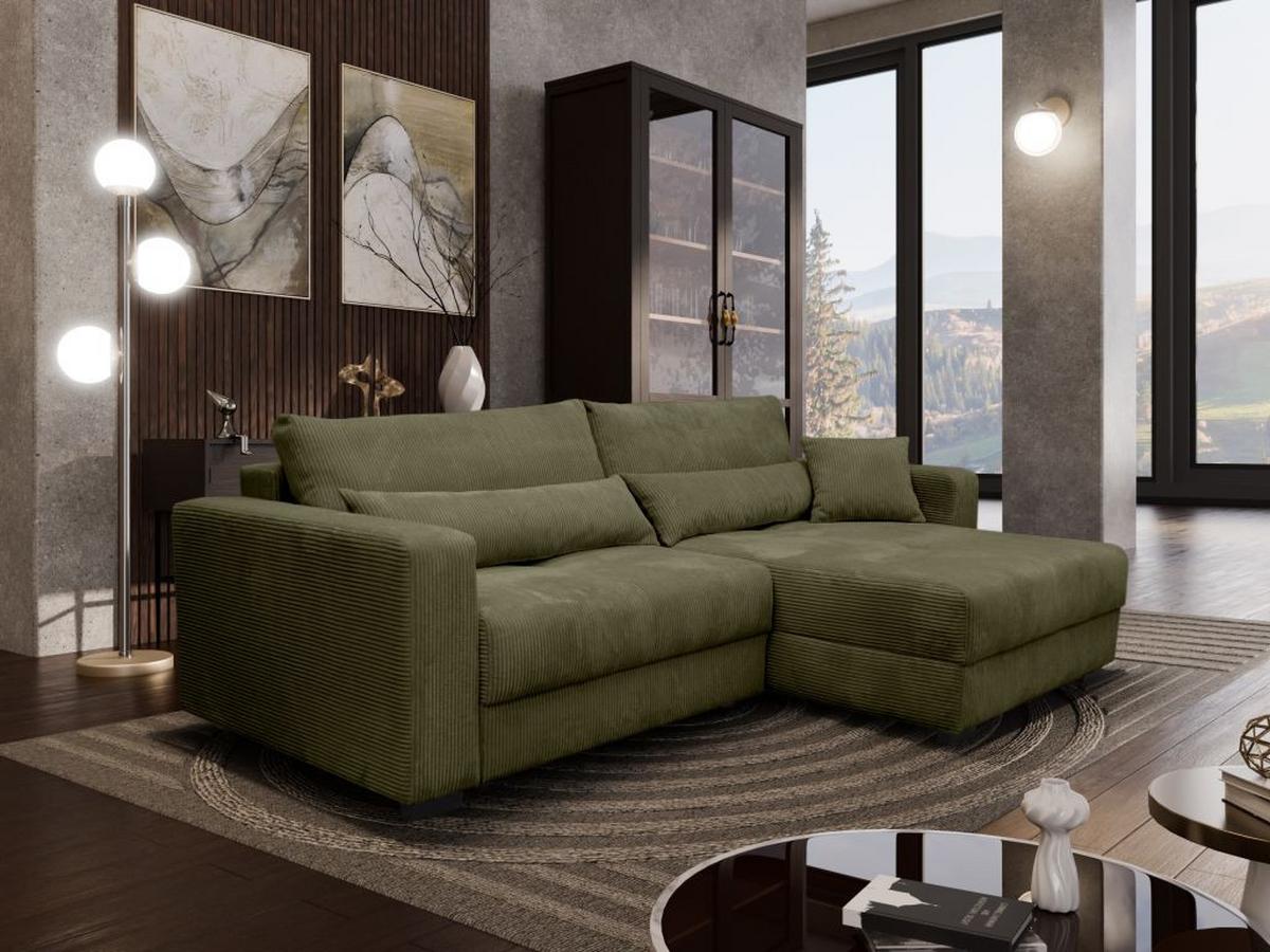 Kutna Garnitura Xela - Khaki/crna, Moderno, tekstil (265/170cm) - Modern Living