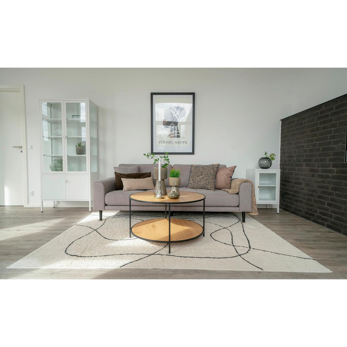 Couchtisch Vita Eichefarben ca. 80x80x45 cm - Eichefarben/Schwarz, Design, Holzwerkstoff/Metall (80/80/45cm) - MID.YOU