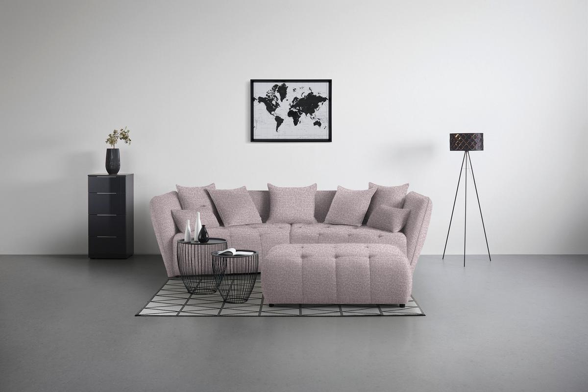 Tabure Sofi - jorgovan/crna, Moderno, tekstil (128/48/70cm) - Premium Living