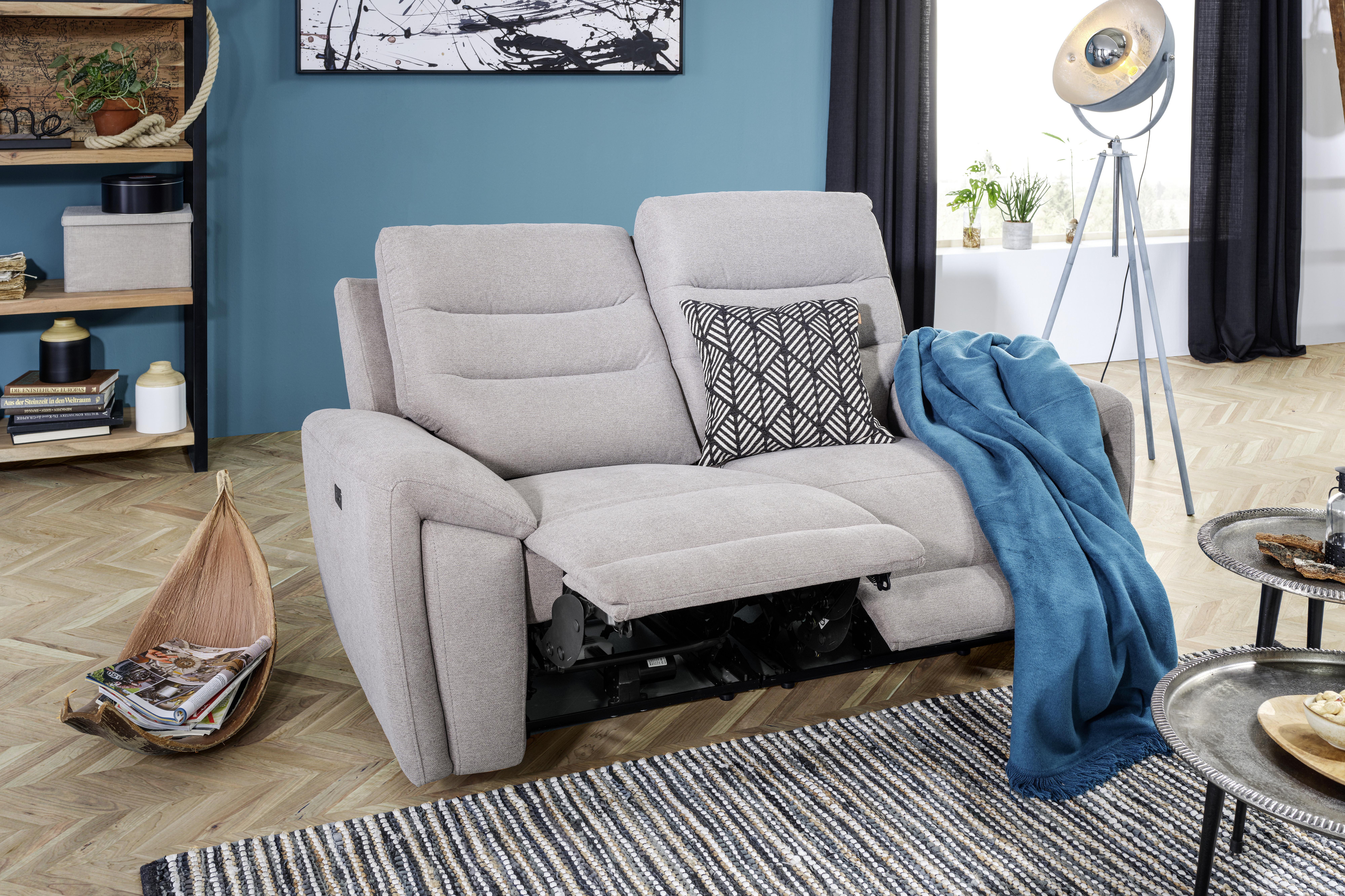 Sofa in Grau - Schwarz/Grau, Konventionell, Textil (169/94/100cm) - Modern Living