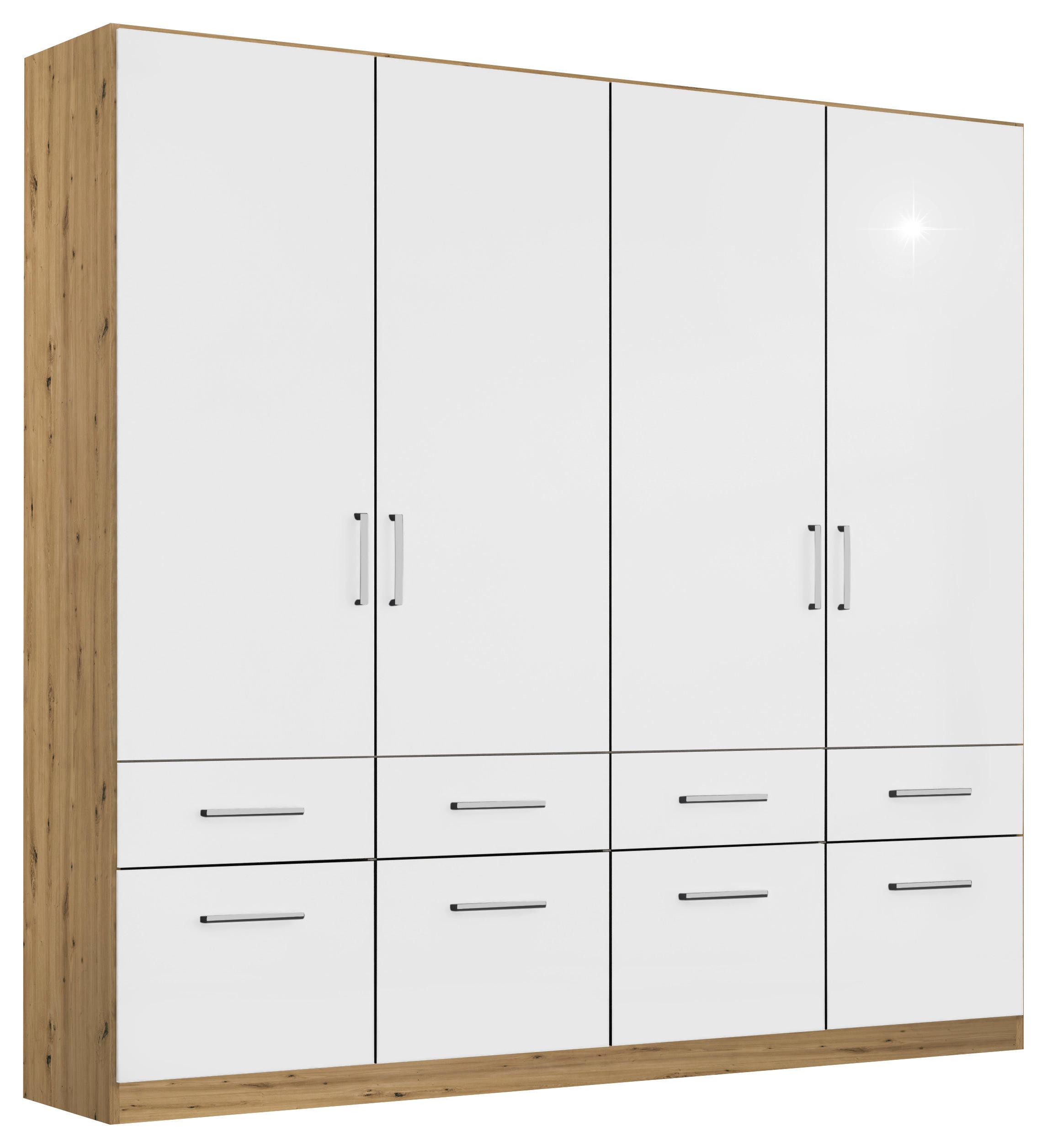 Ormar S Klasičnim Vratima Berlin - hrast Artisan/bijela visoki sjaj, Moderno, drvni materijal/plastika (181/197/54cm) - Modern Living