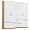 Ormar S Klasičnim Vratima Berlin - hrast Artisan/bijela visoki sjaj, Moderno, drvni materijal/plastika (181/197/54cm) - Modern Living