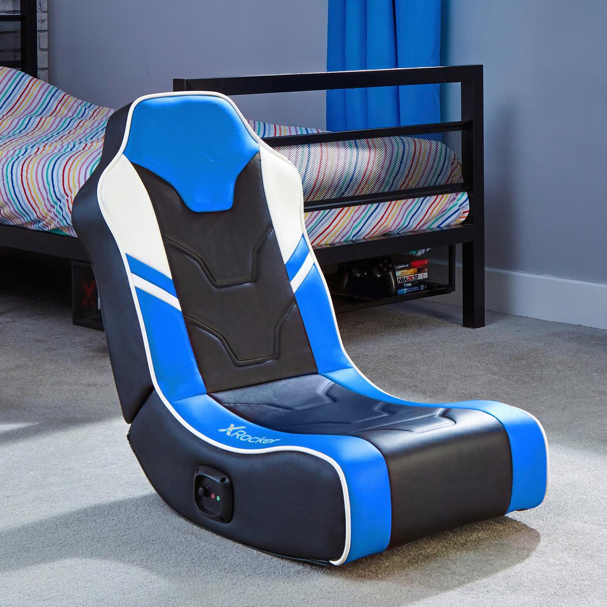 Gamingsessel Shadow 2.0 ca. 42x64x75 cm Blau/Weiß/Schwarz - Blau, MODERN, Textil (42/64/75cm) - X Rocker