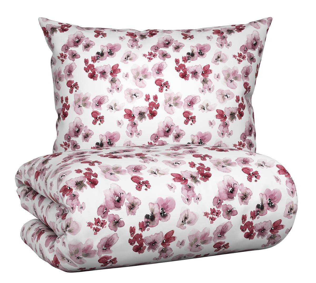 Bettwäsche Bio-Anna Design Weiß/Flieder ca. 140x200cm - Flieder/Mauve, Natur, Textil (140/200cm) - ecoTree