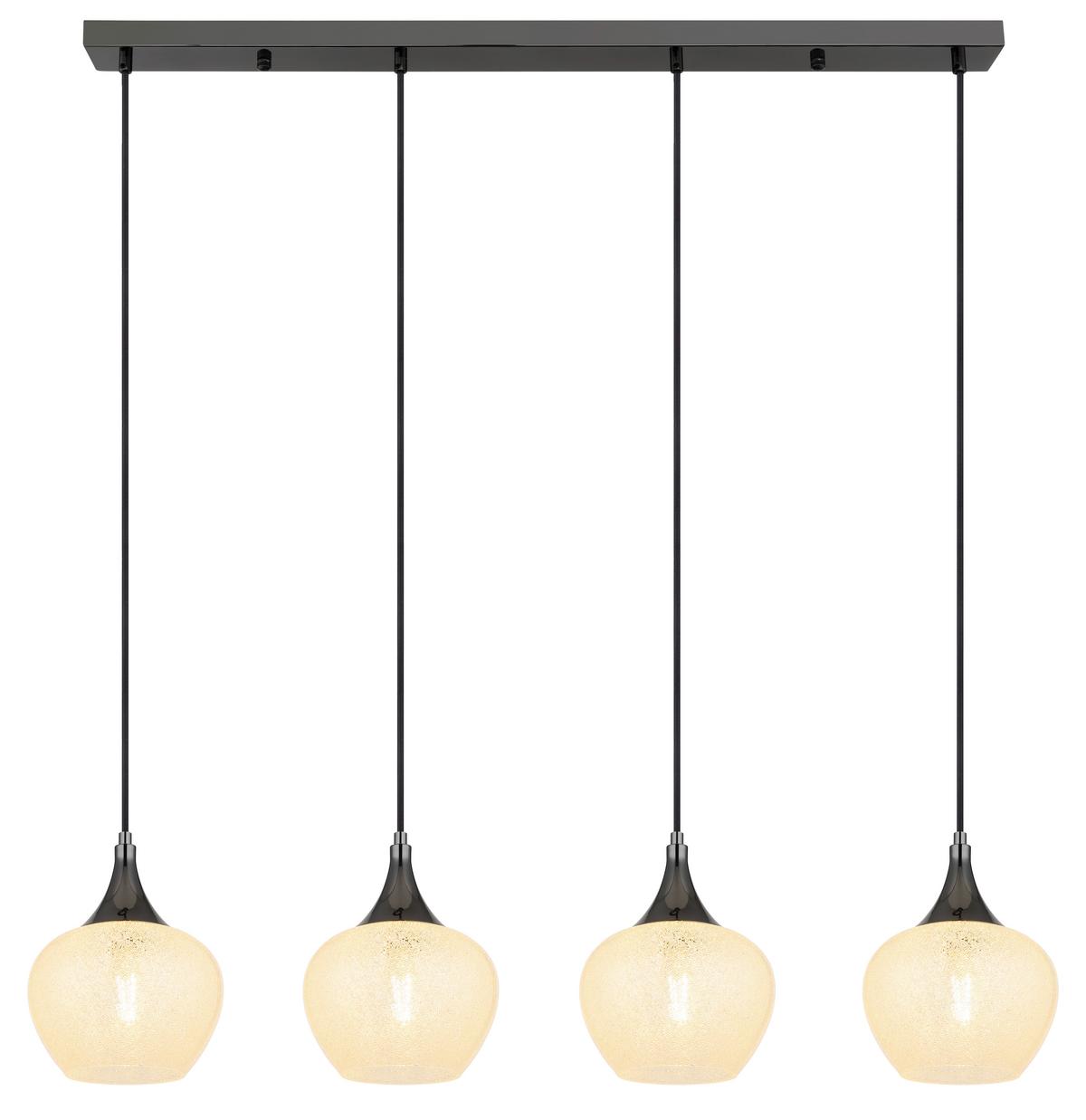 Hängeleuchte Maxy Schwarz/Chromfarben max.40Watt - Klar/Chromfarben, KONVENTIONELL, Glas/Kunststoff (99/18/120cm) - Globo