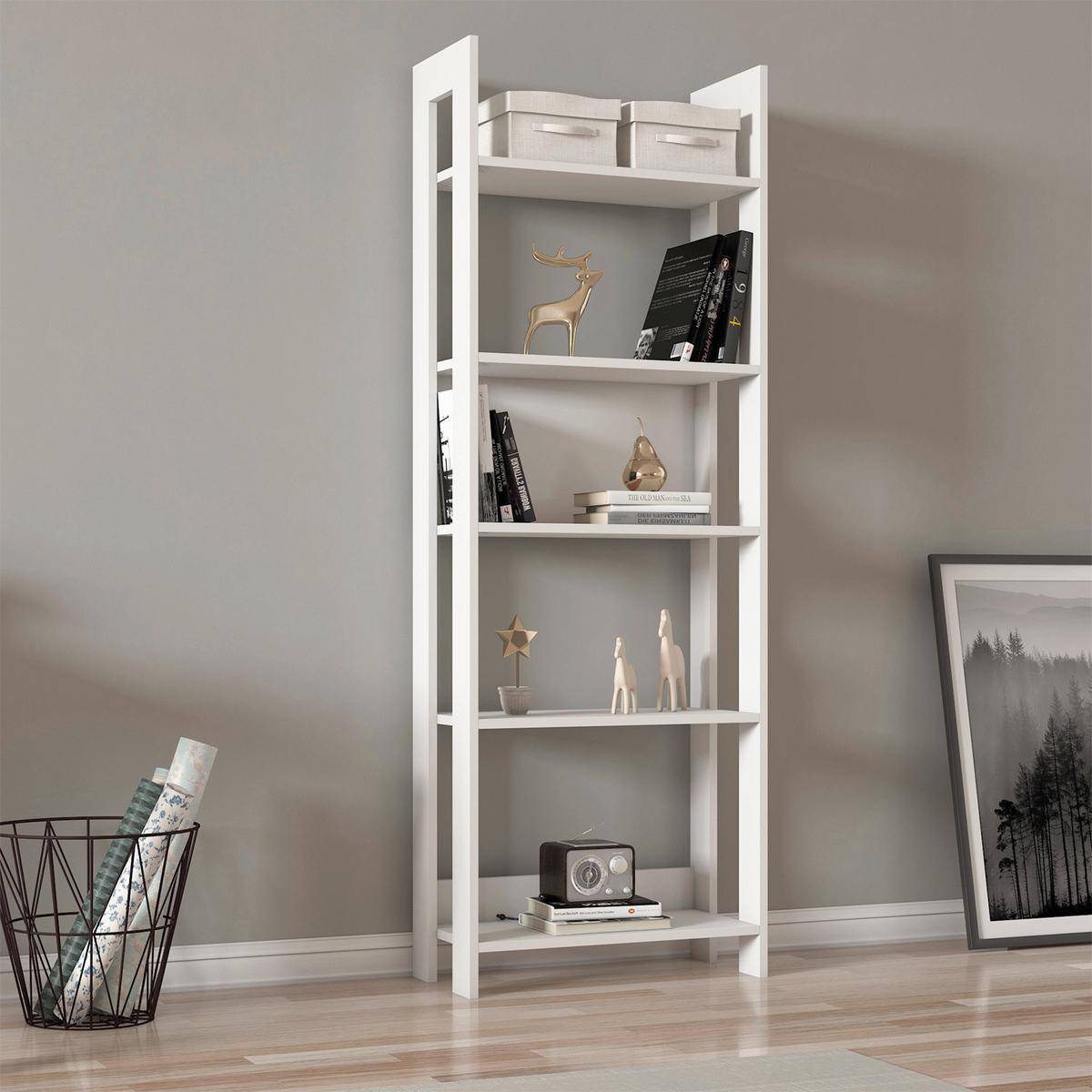 REGAL COUNTRY BÜCHERREGAL - Weiss, Design, Holzwerkstoff (64/180/30cm) - Livetastic