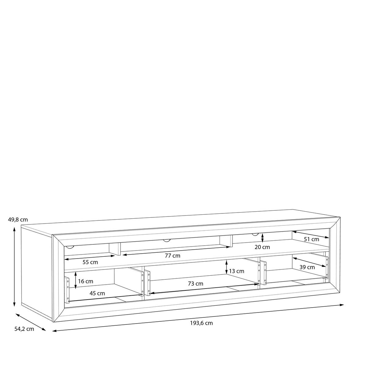 Element TV Tiziano - bej/culoare lemn stejar, Modern, material pe bază de lemn (193,8/49,7/54,2cm) - Modern Living