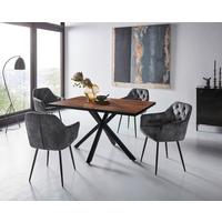 TISCHGRUPPE CLEO I G - Anthrazit/Eiche Artisan, MODERN, Holzwerkstoff/Textil (140/76/90cm) - P & B