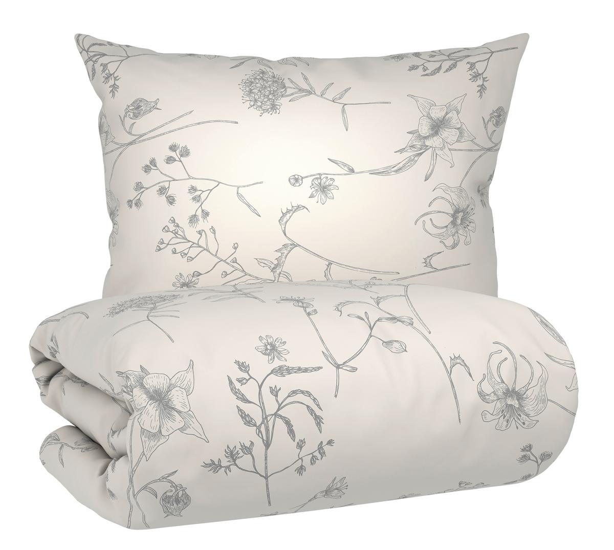 Posteljnina Nature Romy - siva/bela, tekstil (140/200cm) - Mömax