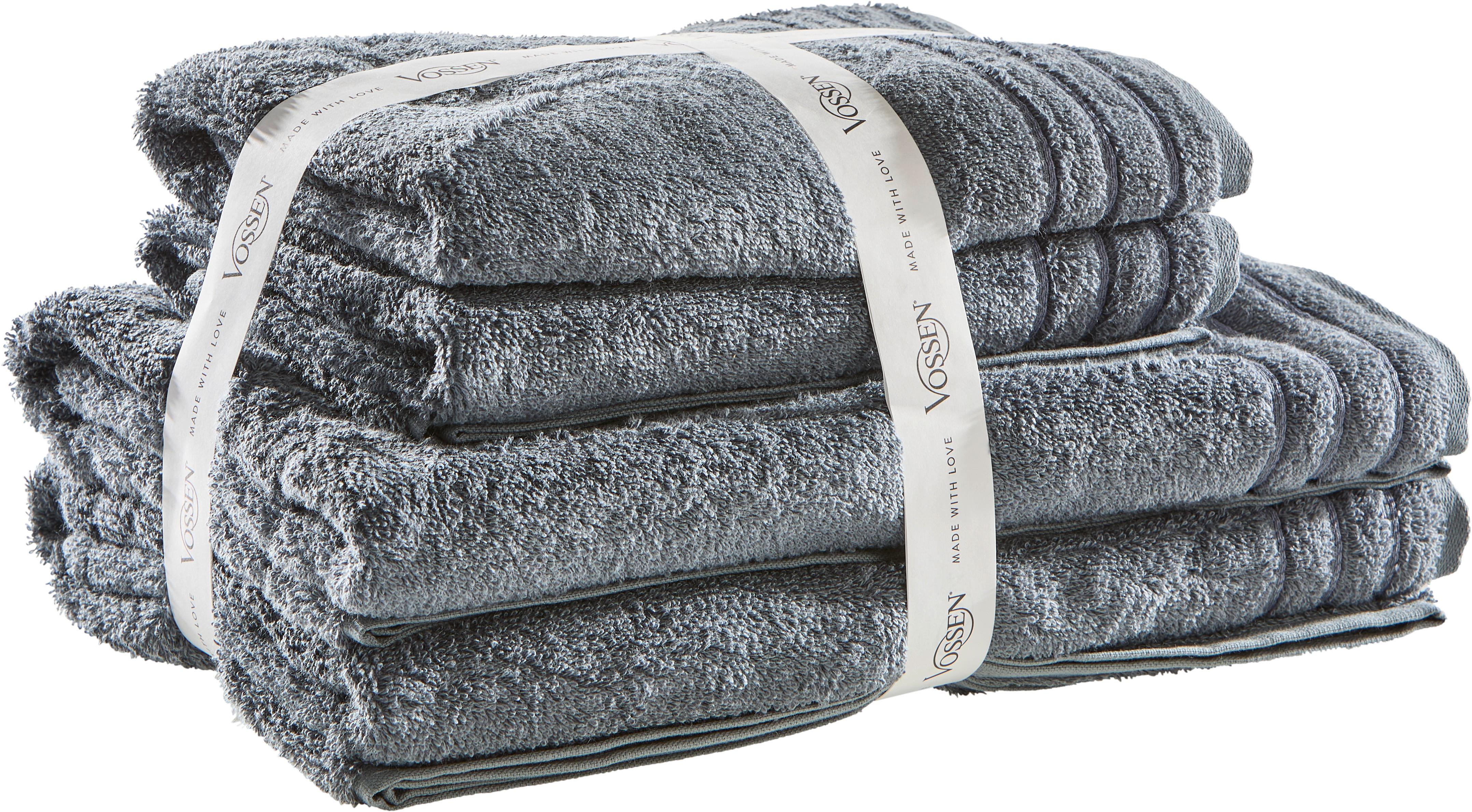 ZESTAW RĘCZNIKÓW FROTTE SET GROSSETTO - ciemnoszary, Basics, tkanina - Vossen