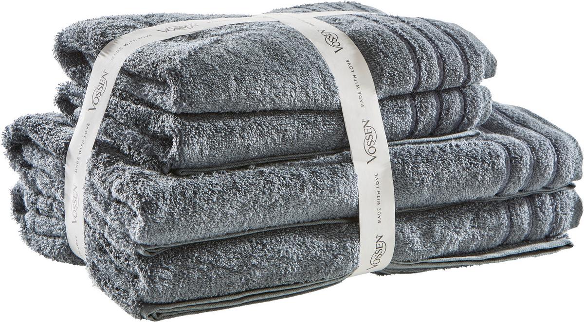 ZESTAW RĘCZNIKÓW FROTTE SET GROSSETTO - ciemnoszary, Basics, tkanina - Vossen