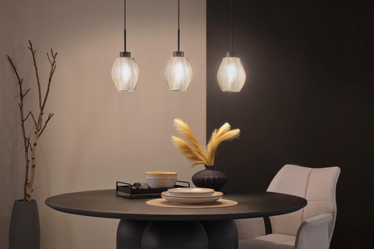 Viseča Svetilka Lasim - siva/črna, Moderno, kovina/umetna masa (70/14,5/120cm) - Premium Living