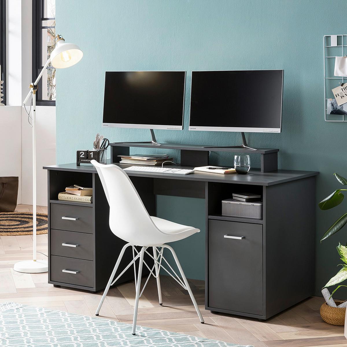 Bildschirmerhöhung Niels 1100 Anthrazit - Anthrazit, MODERN, Holzwerkstoff (110/12,7/20cm) - MID.YOU