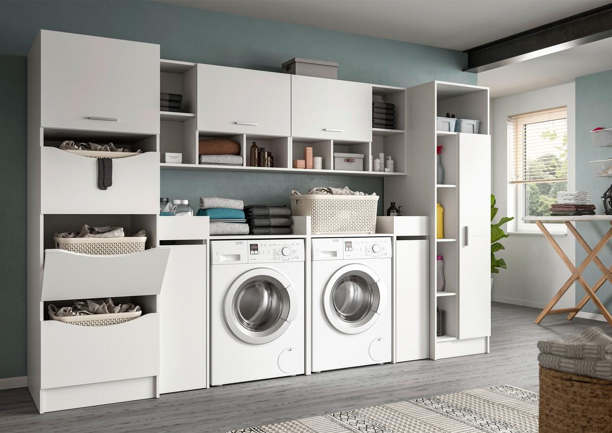 Hauswirtschaftsraum Free Weiß - Weiß, Basics, Holzwerkstoff (306/195/68cm) - MID.YOU