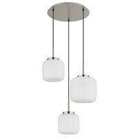 HÄNGELEUCHTE 15772-3HR KLADORA - Weiss/Schwarz, Konventionell, Glas/Textil (52,5/130cm) - Globo