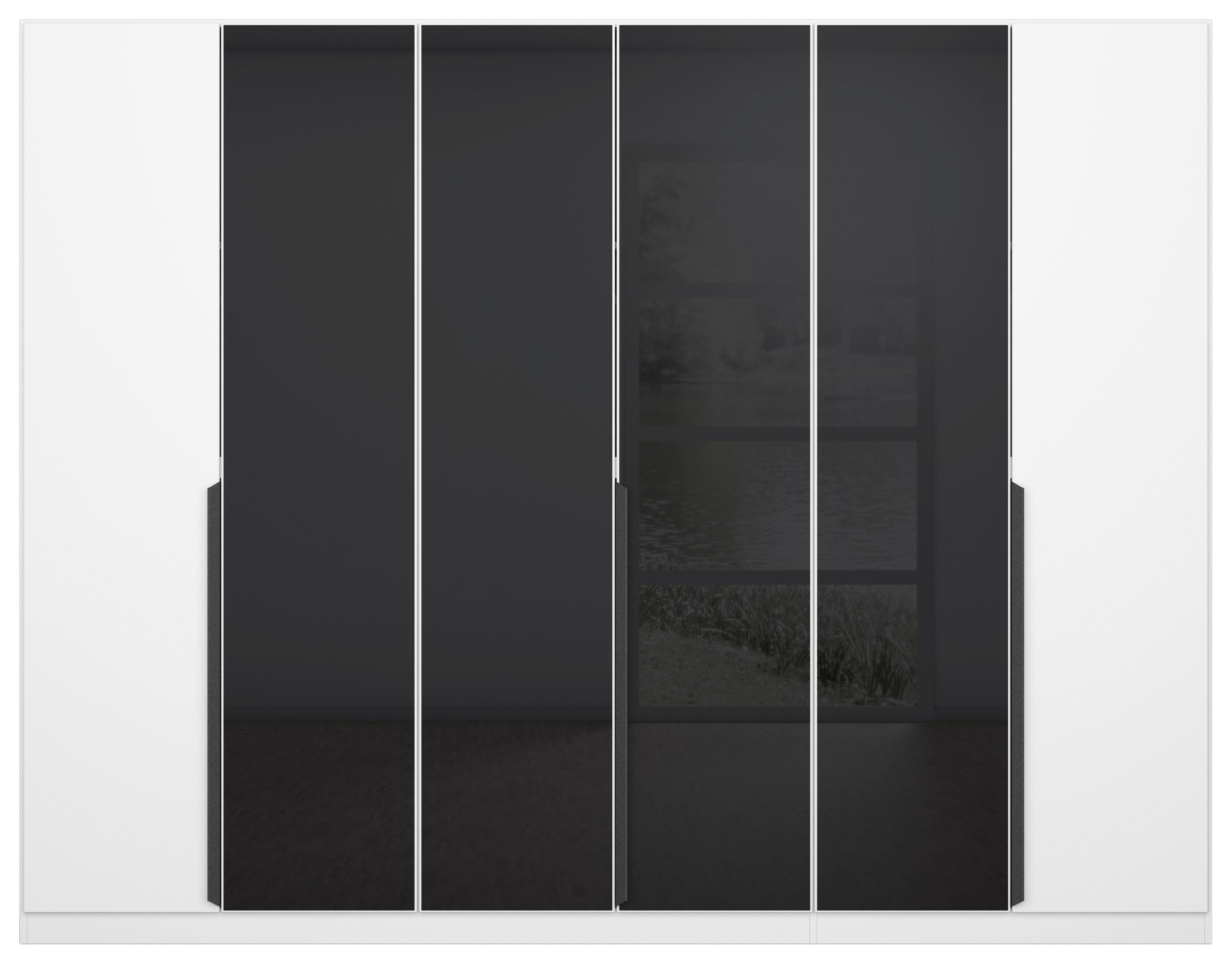 DULAP USI ROTATIVE ARTEMIS - alb/antracit, Modern, sticlă/material pe bază de lemn (271/210/54cm) - Modern Living