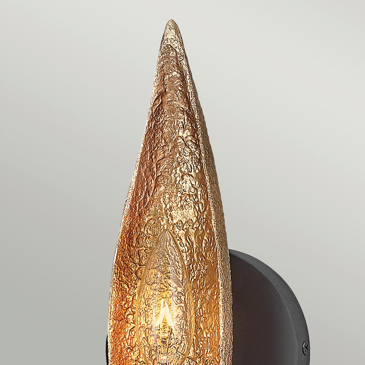 Zidna Svjetiljka Willow - zlatne boje/crna, Design, staklo/metal (11,4/7,9/33cm) - Elstead Lighting