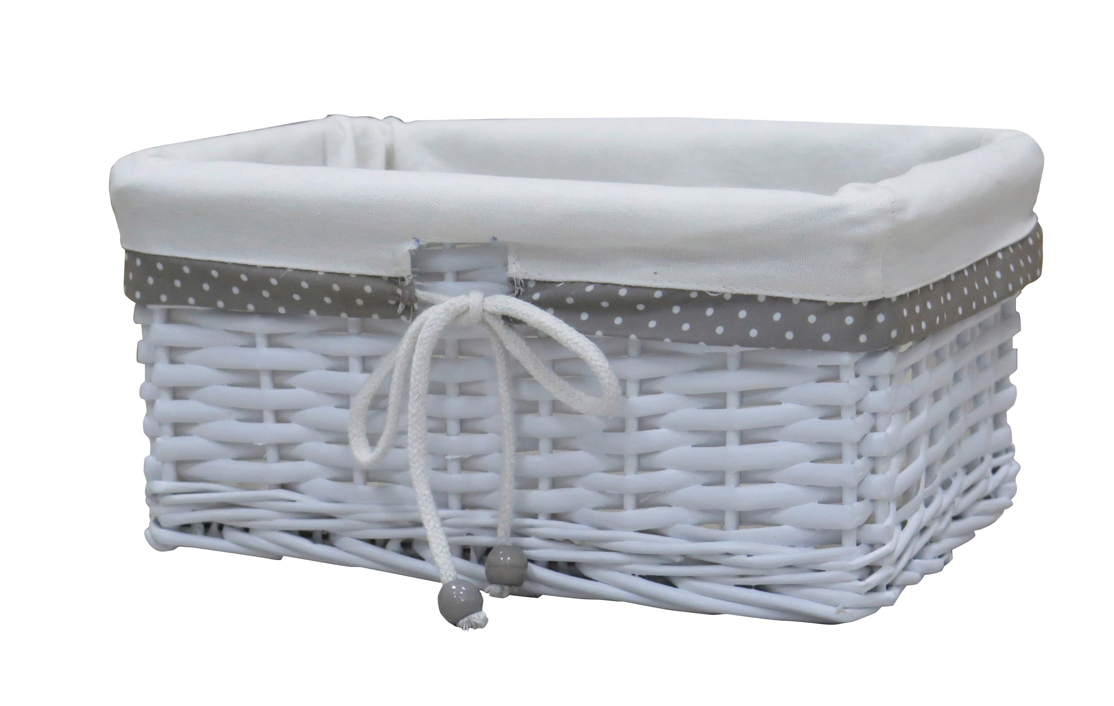 Coș Ruby S - alb, Konventionell, lemn/textil (30/14/20cm) - Mömax