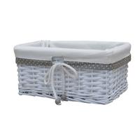 Coș Ruby S - alb, Konventionell, lemn/textil (30/14/20cm) - Mömax