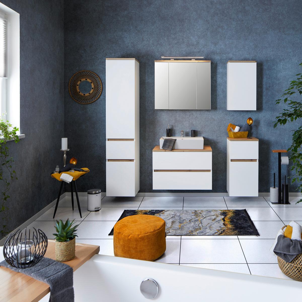 Bază cu lavoar Marbella - alb, Modern, ceramică/material pe bază de lemn (80/64,5/47cm)