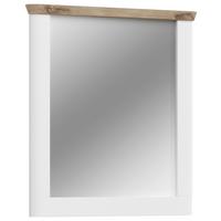 Wandspiegel Michigan ca. 79x89 cm Weiß/Eiche - Weiß, LIFESTYLE, Glas/Holzwerkstoff (79/89/6cm) - MID.YOU