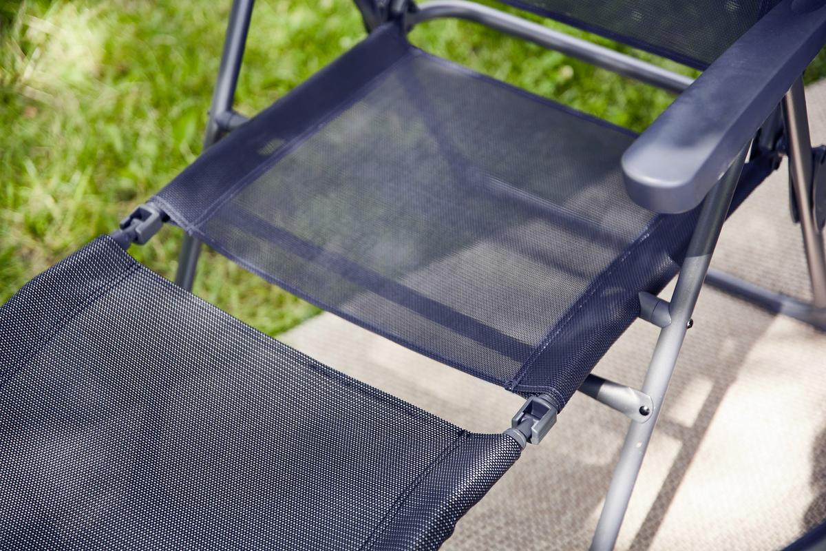 Campinghocker klappbar Comfort nur Fußteil - Anthrazit, KONVENTIONELL, Textil/Metall (65cm) - Siena Garden