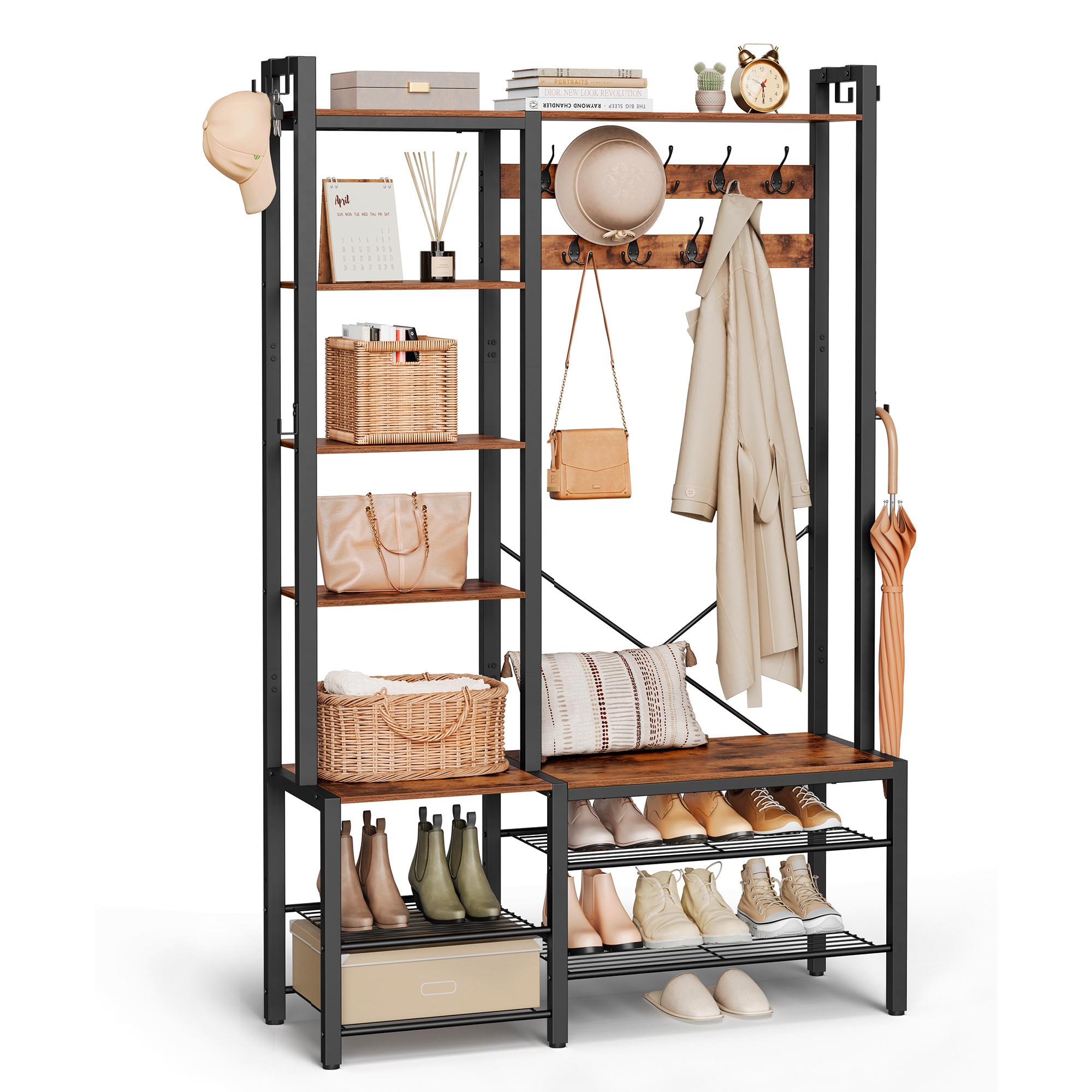 GARDEROBE HSR426B01 - Schwarz/Braun, Trend, Holzwerkstoff/Metall (80.4/181.6/30cm) - MID.YOU
