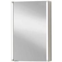 Spiegel "LED-Line" , weiß - Alufarben/Weiß, MODERN, Glas/Holzwerkstoff (42,5/67/16,5cm) - MID.YOU