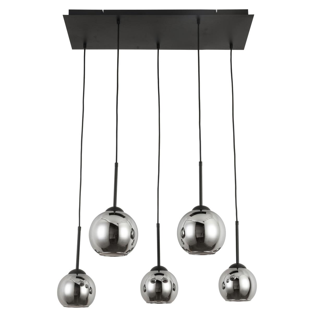 Viseča Svetilka Lufoo - barve kroma/črna, Moderno, kovina/steklo (75/25/120cm) - Premium Living