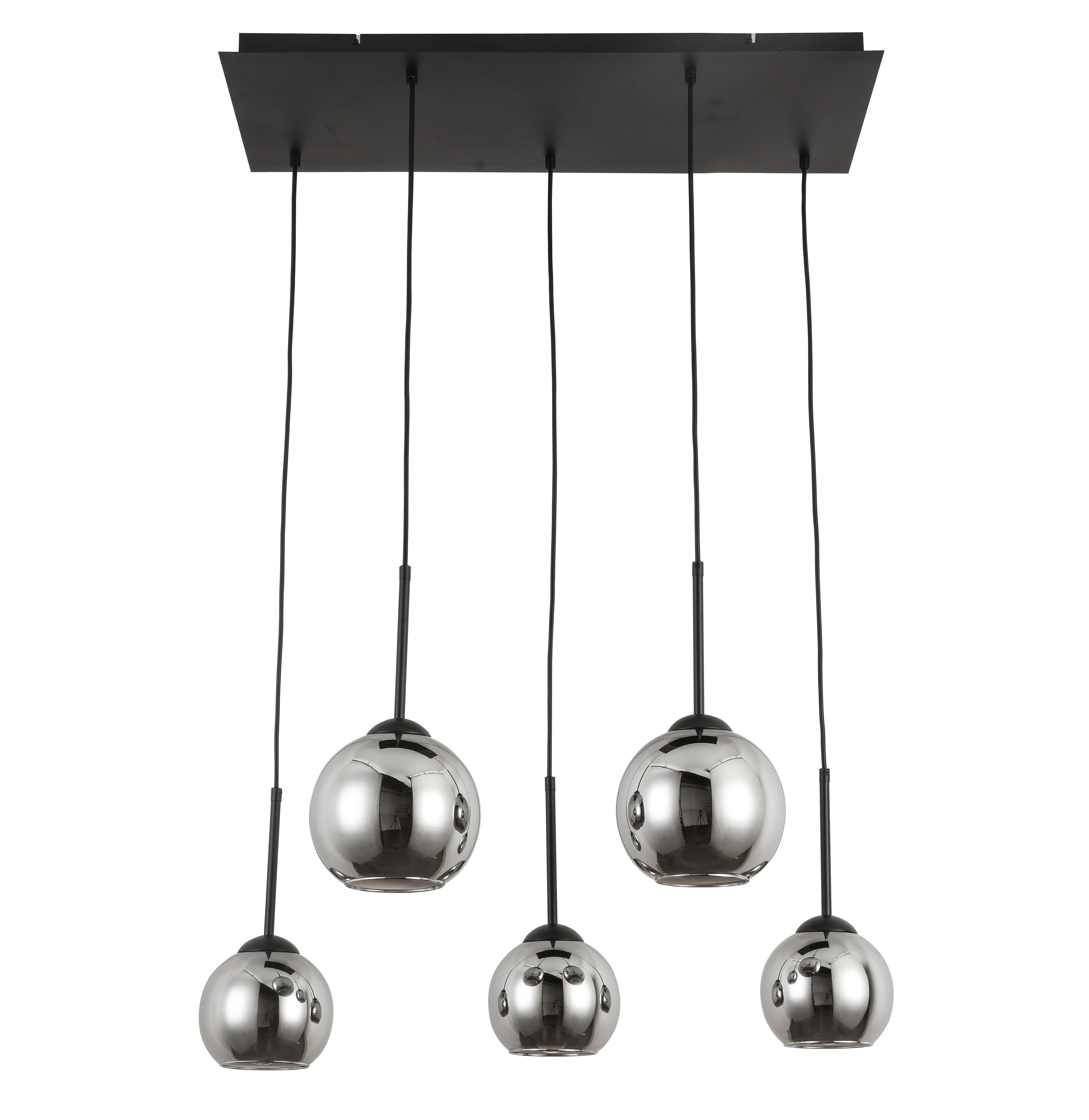 HÄNGLAMPA LUFOO - kromfärg/svart, Modern, metall/glas (75/25/120cm) - Mömax