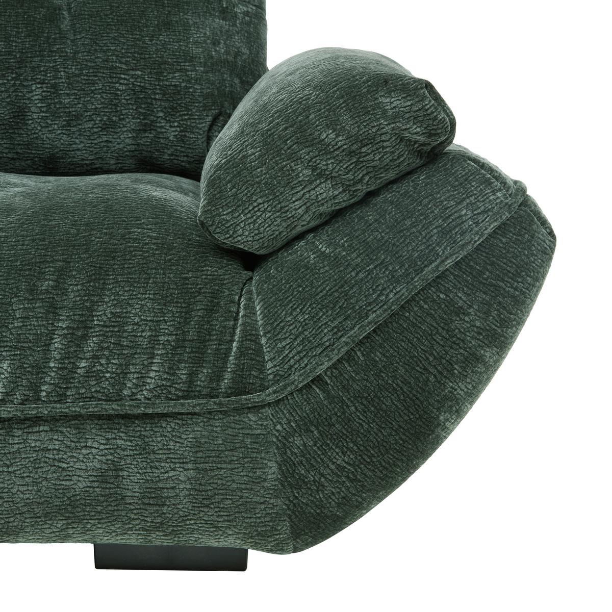 Wohnlandschaft Vivo Dunkelgrün - Dunkelgrün/Schwarz, MODERN, Kunststoff/Textil (179/63/317cm) - Based