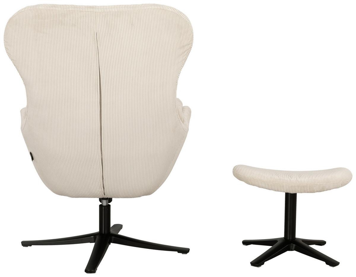 Set S Foteljem Tabbe, Bež, Žamet - črna/bež, Moderno, kovina/tekstil (76/110/88,5cm) - Modern Living
