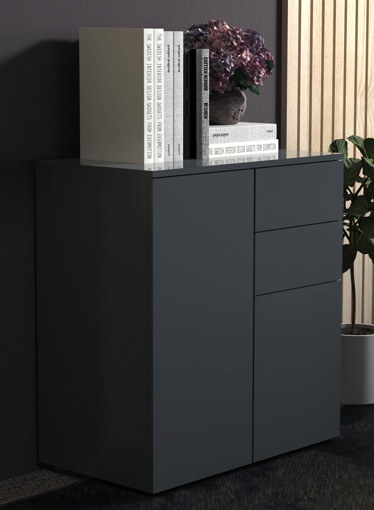 Kommode DALOSA Anthrazit ca. 70x77x39 cm - Anthrazit, MODERN, Holzwerkstoff/Kunststoff (70/77/39cm) - MID.YOU
