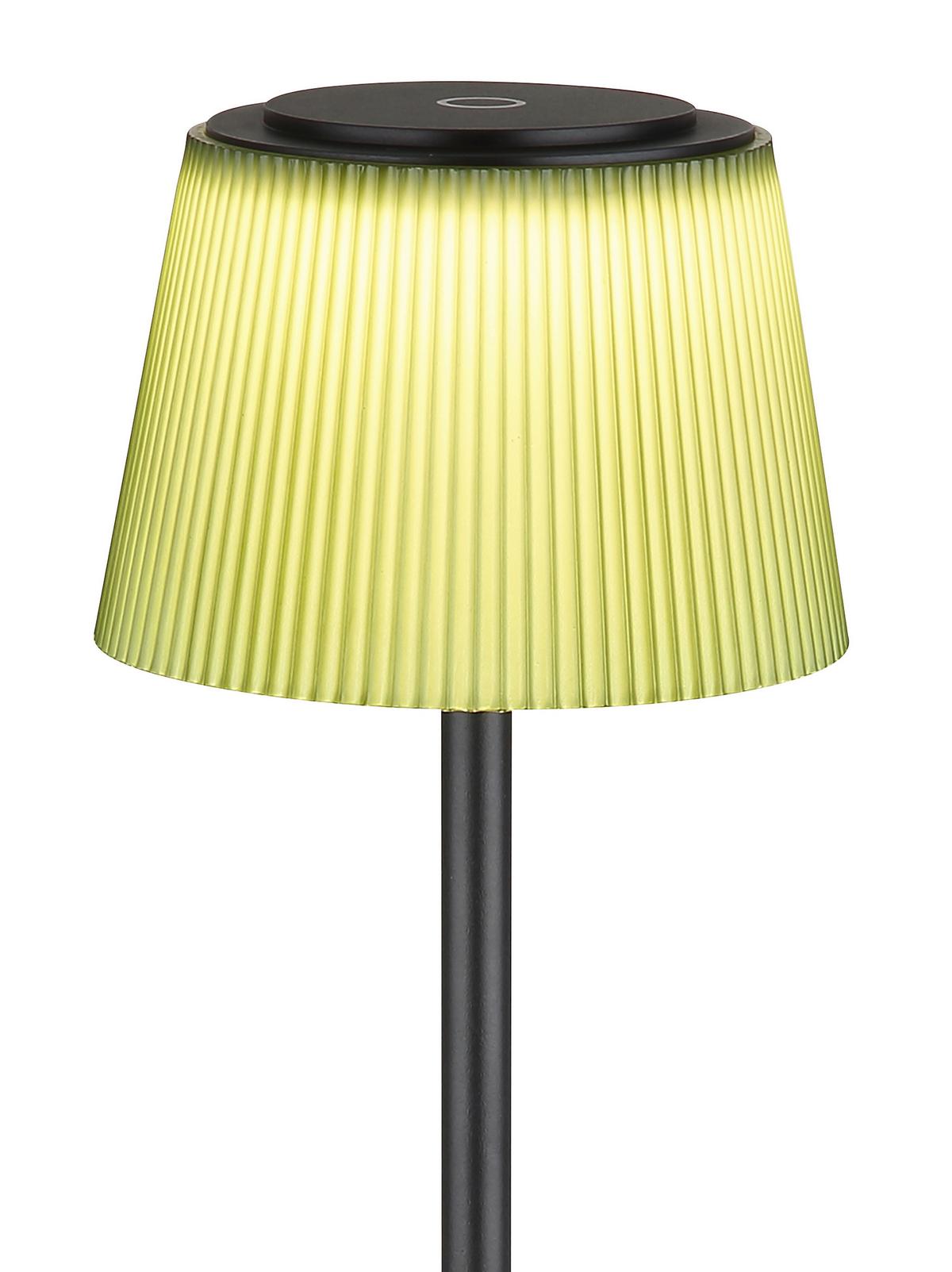 Akku-Stehleuchte Gregoir Schwarz/Dunkelgrün max. 4 Watt - Dunkelgrün/Schwarz, Design, Kunststoff/Metall (14/14/120cm) - Globo
