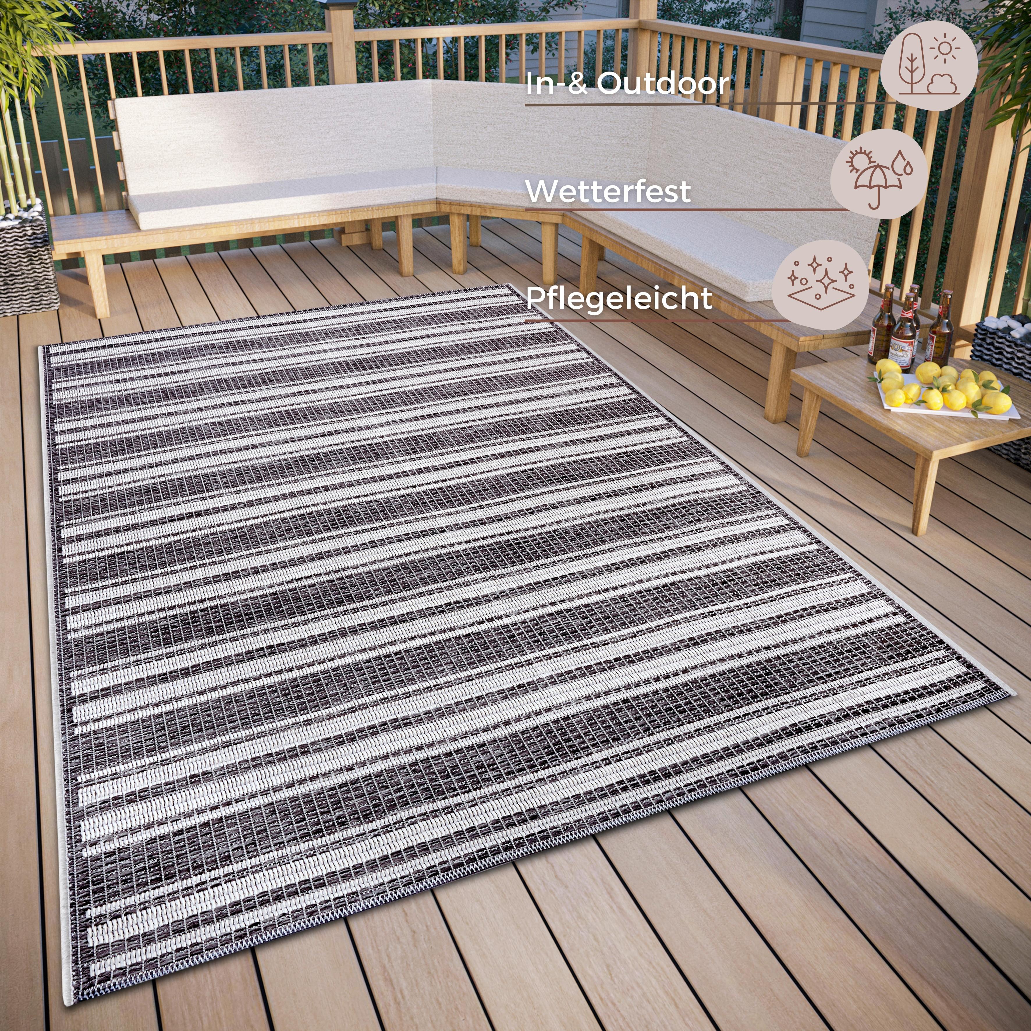 Outdoorteppich Temu Grau/Beige ca. 63x120cm - Beige/Grau, Design, Kunststoff (63/120cm)