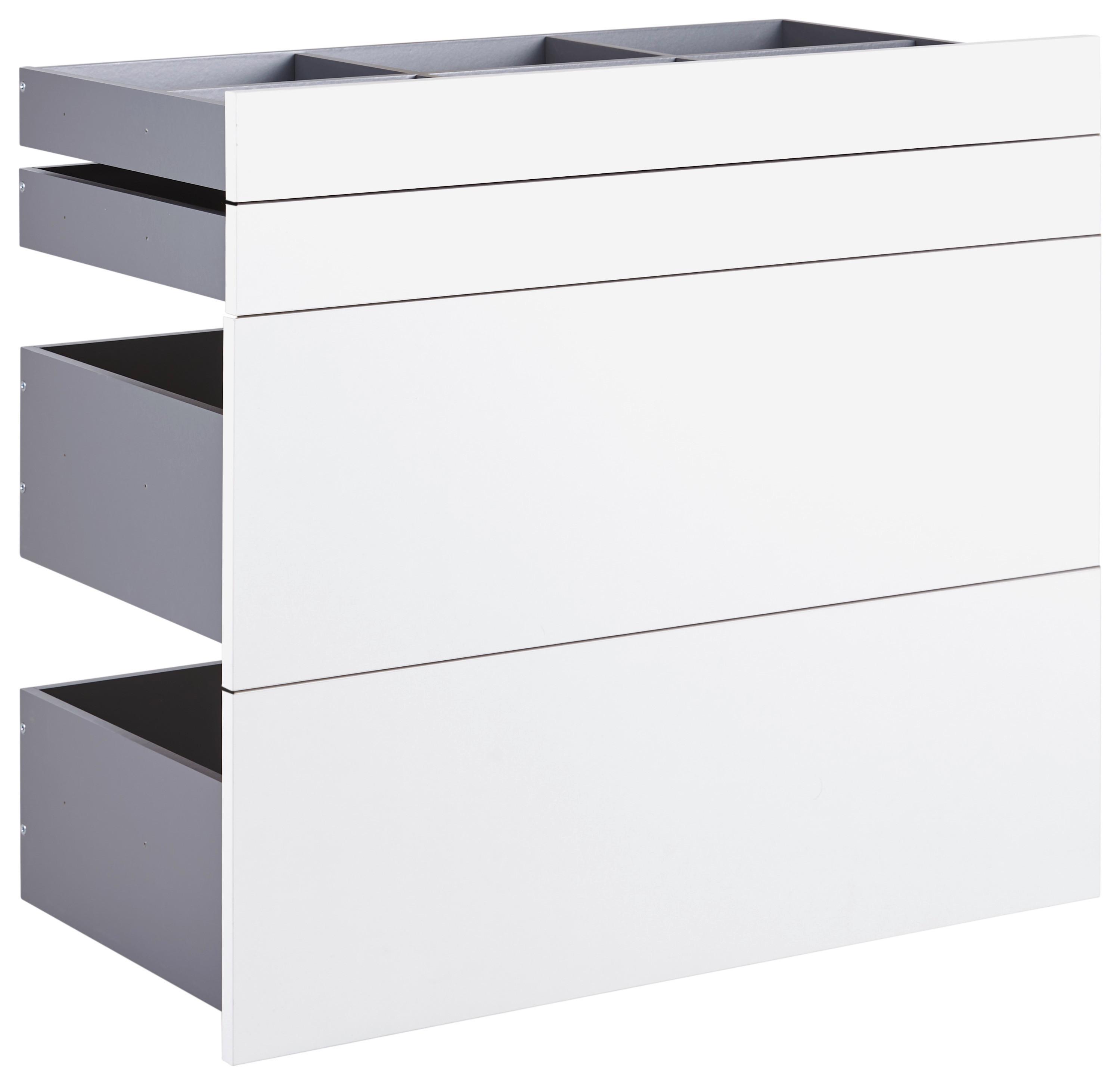 Schubladenset Unit in Weiss - Weiss, Modern, Holzwerkstoff (91/83/47cm) - Based